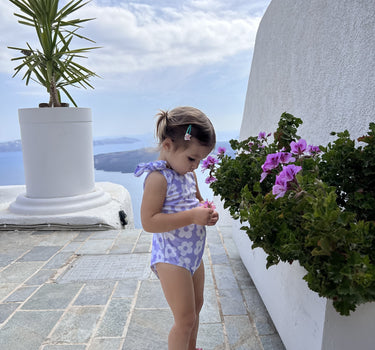 Bébé & Enfant Fleurs Lilas Maillot Matching